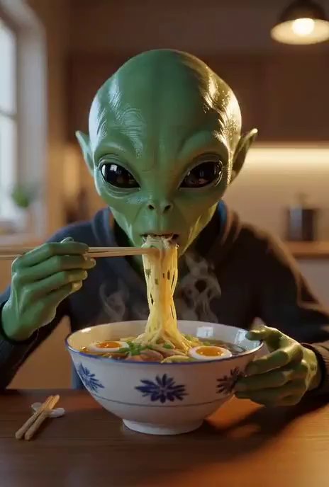 Alien ASMR: Ramen Slurp from Another World