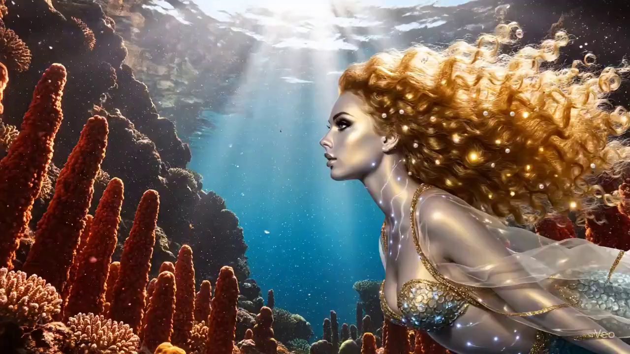 Cinematic Mermaid Profile: Underwater Dreamscape Close-up