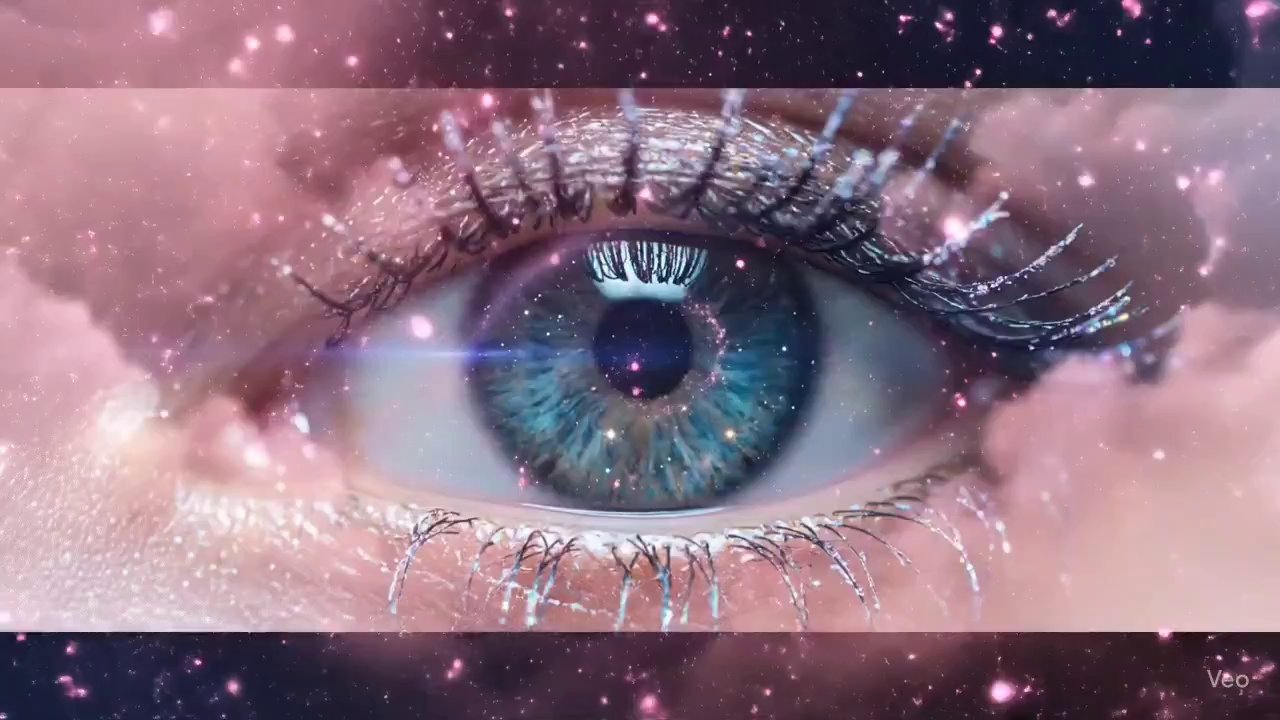 Cosmic Eye: Teal Sparkles & Stardust Gaze