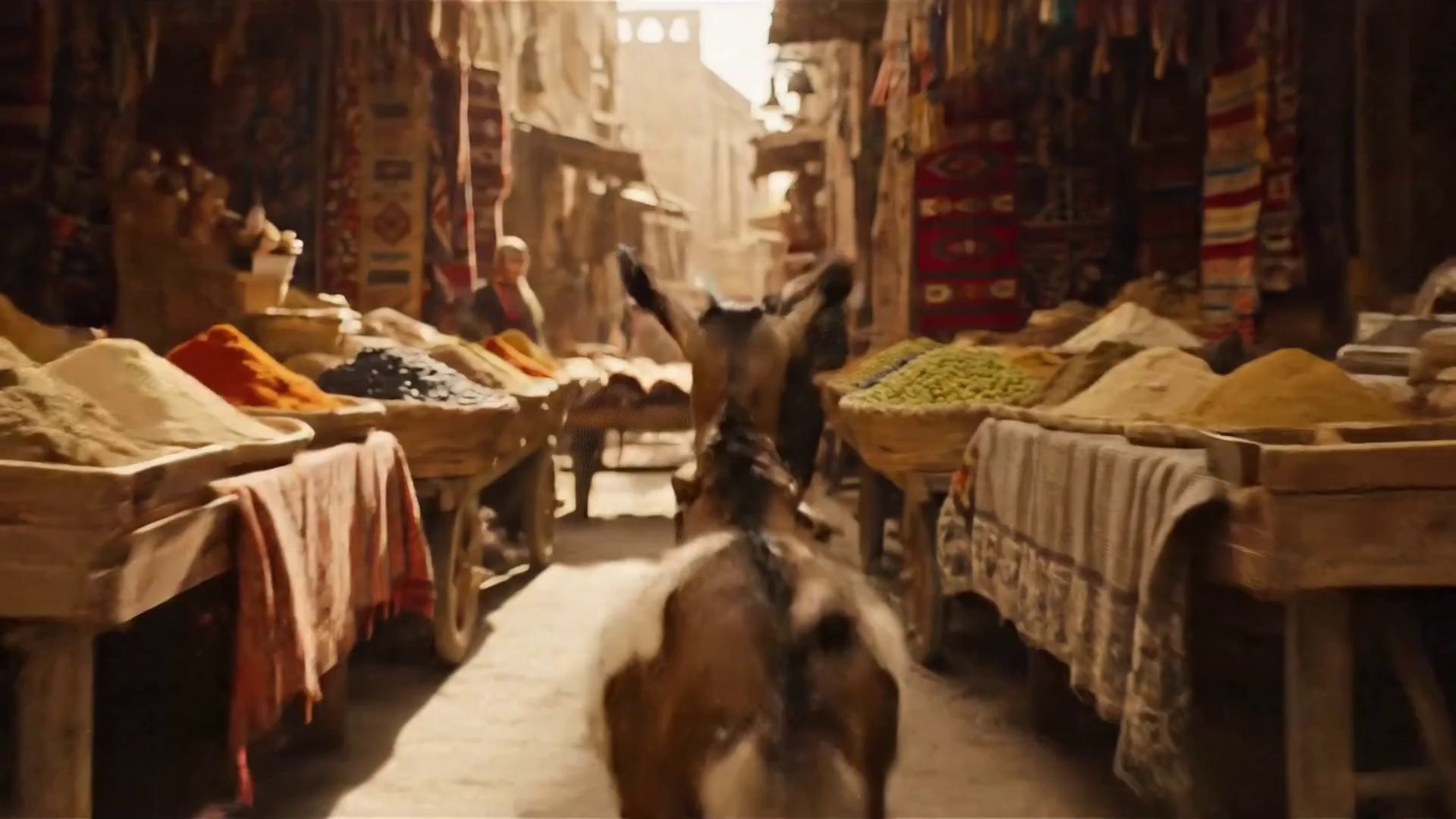 Bustling Bazaar Adventure: Goat's Eye View