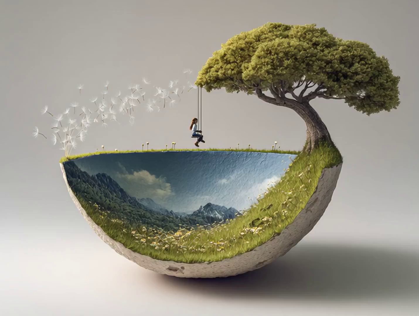 Dreamy Sunday Meadow: Gravity Bowl Serenity