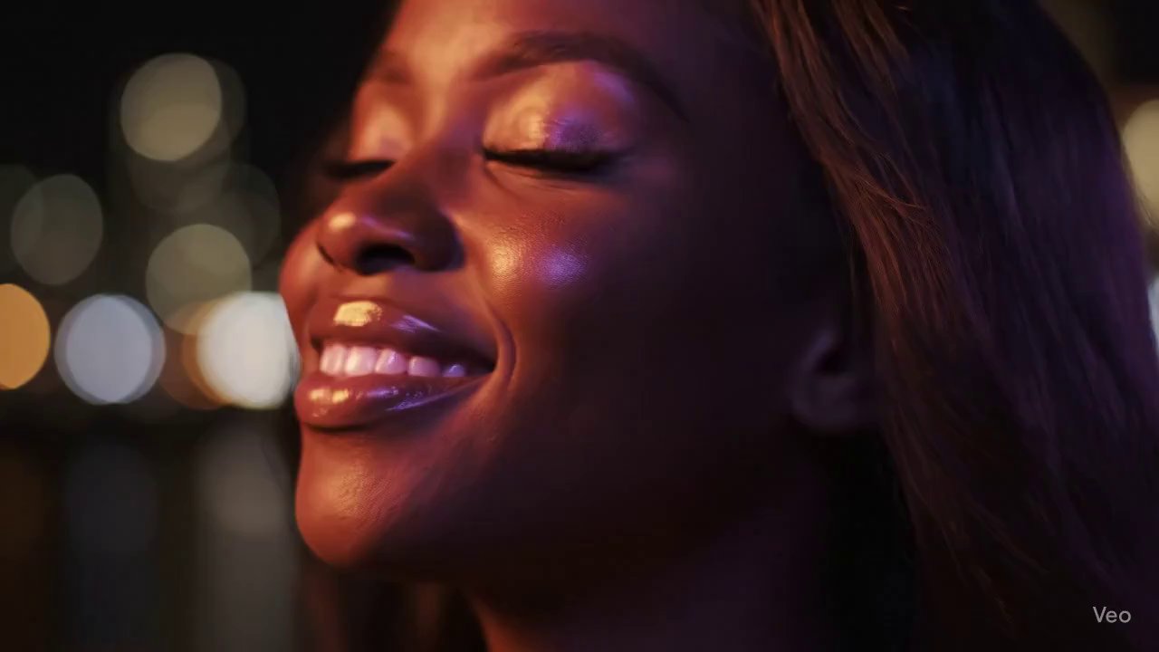 Neon Dream: Alluring Woman with Glowing Skin