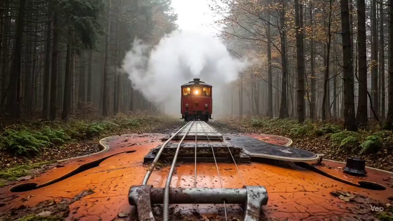 Mystical Guitar Forest: Vintage Train Journey