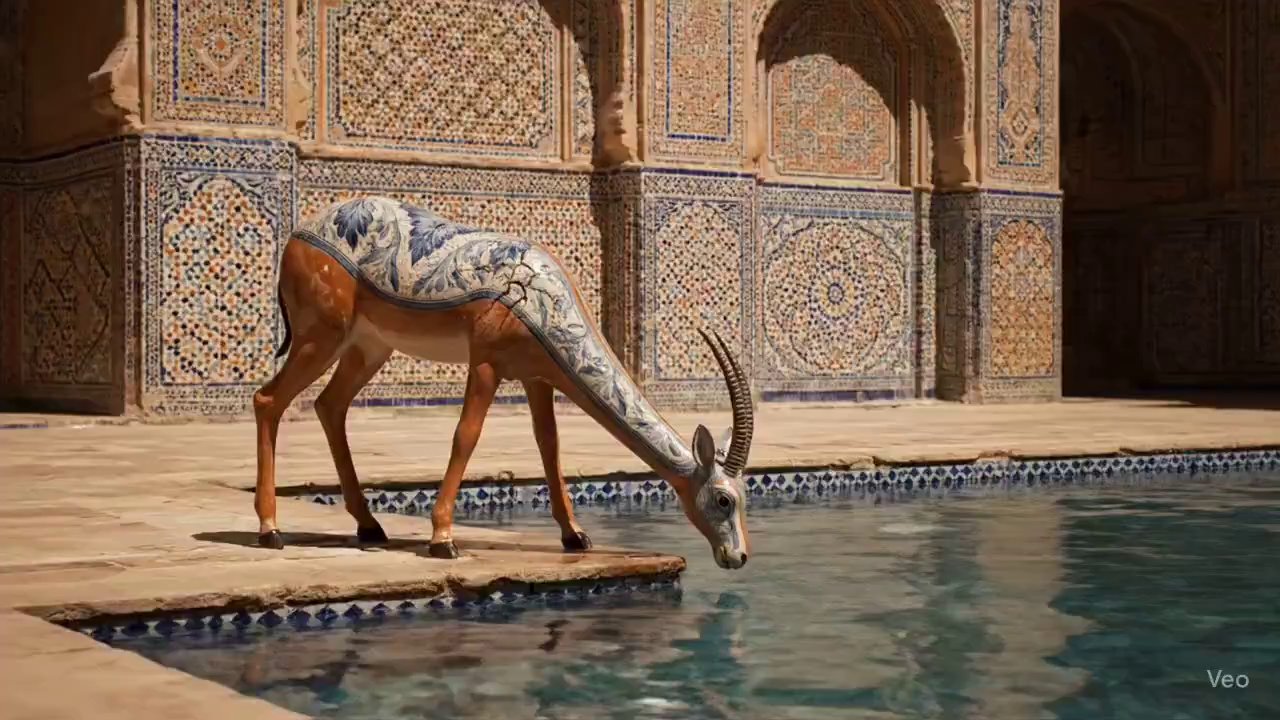 Golden Gazelle: Kintsugi Art in a Tunisian Courtyard
