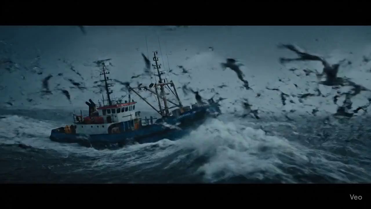 Stormy Seas: Trawler's Battle Against Nature