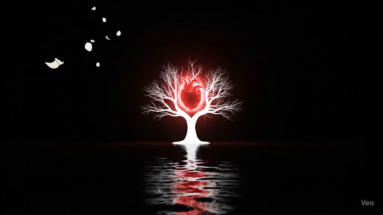 Abstract Serenity: White Tree on a Black Lake