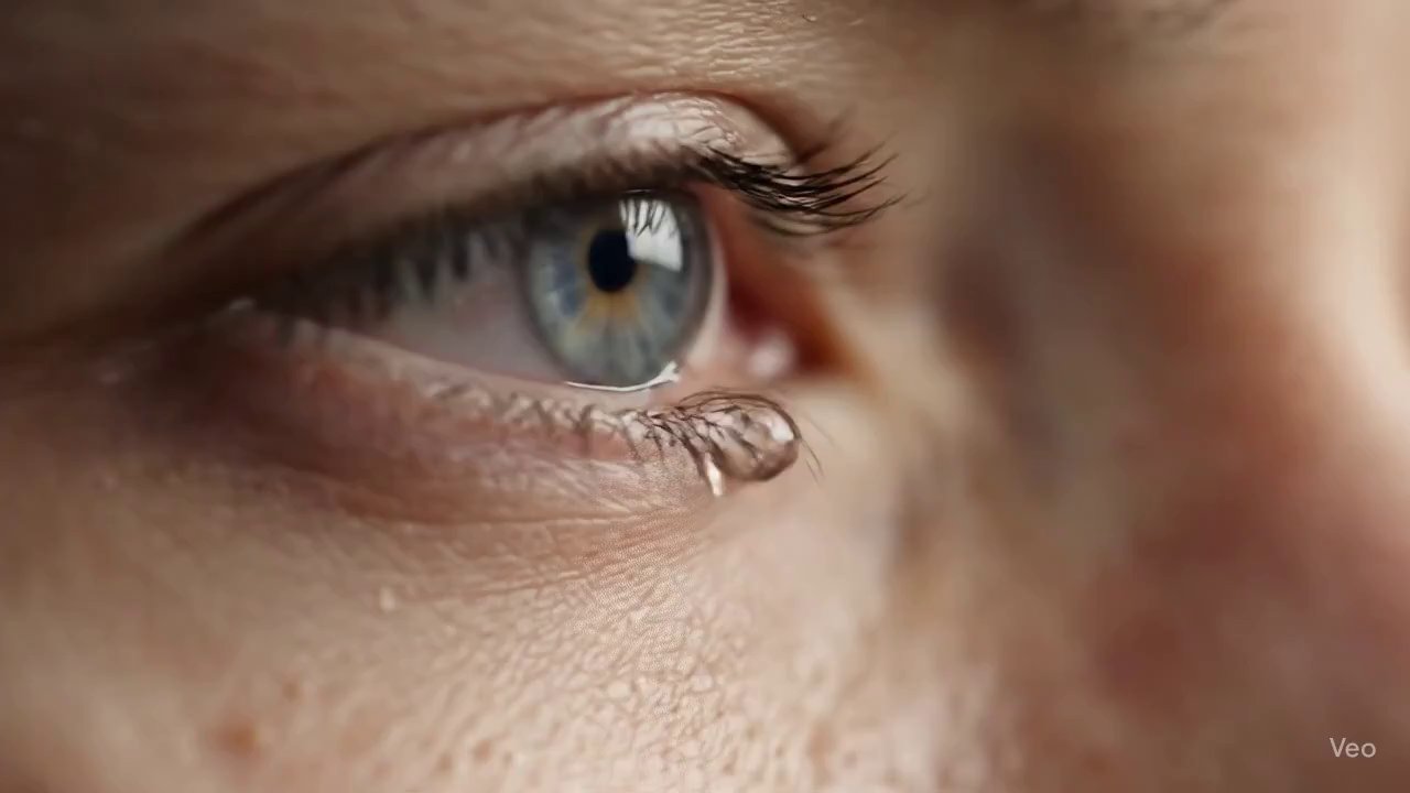 Hyper-Realistic Slow-Motion Tear: Emotional Macro Detail