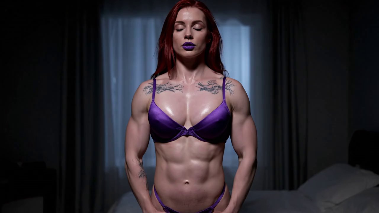 Pale goth woman with arm and chest tattoos, very l...