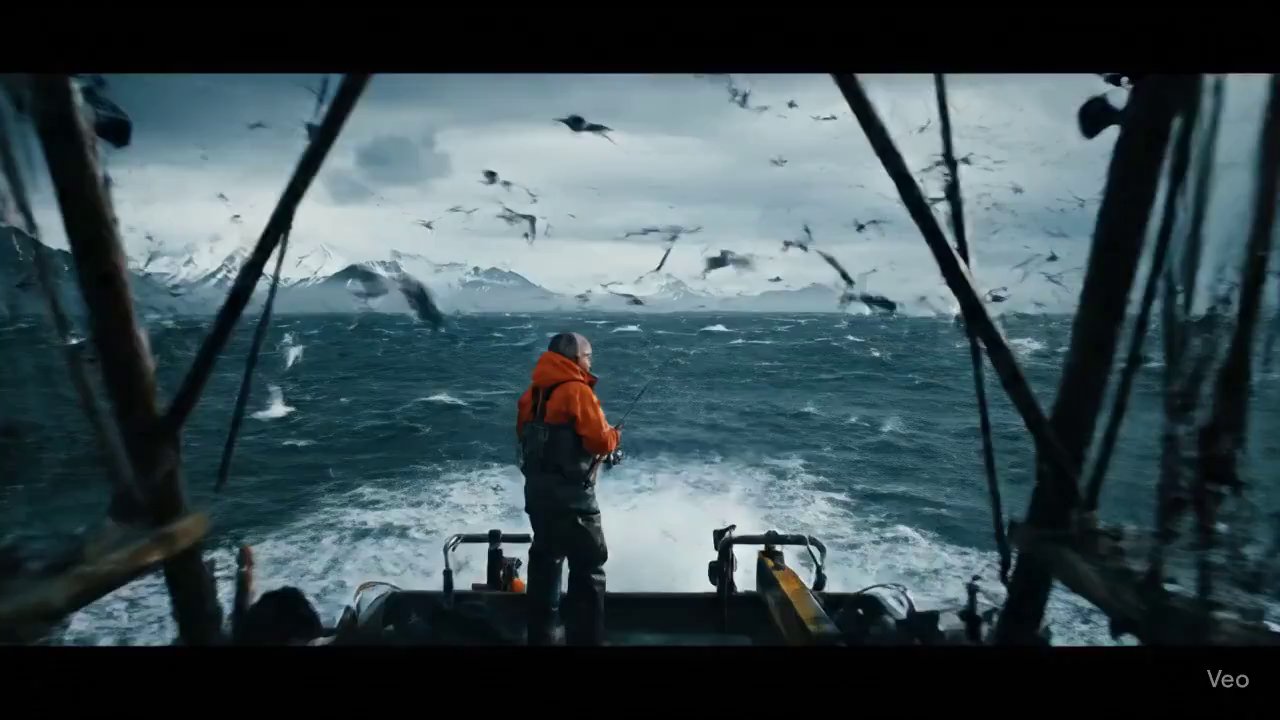 Turbulent Sea: A Fisherman's Gritty Cinematic Journey - Veo 3 AI video prompt thumbnail