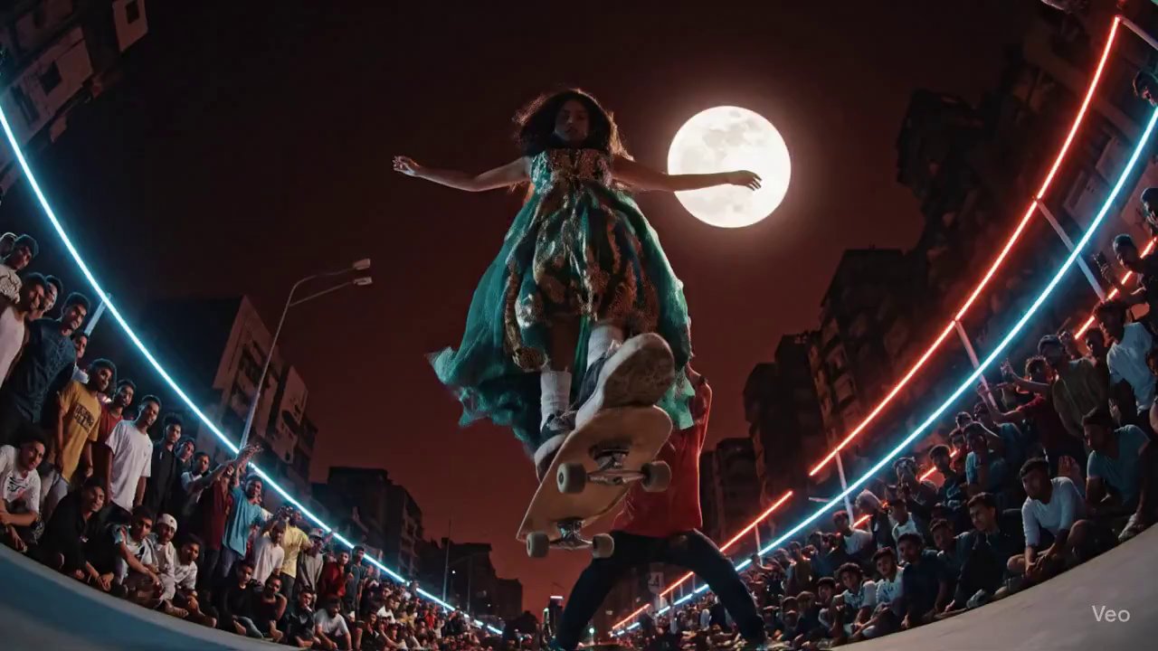 Skateboarding Air: Dynamic Fisheye Action