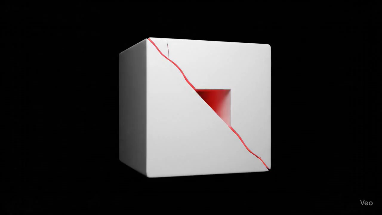 Chrono-Malevich: Abstract Ceramic Cube in Void