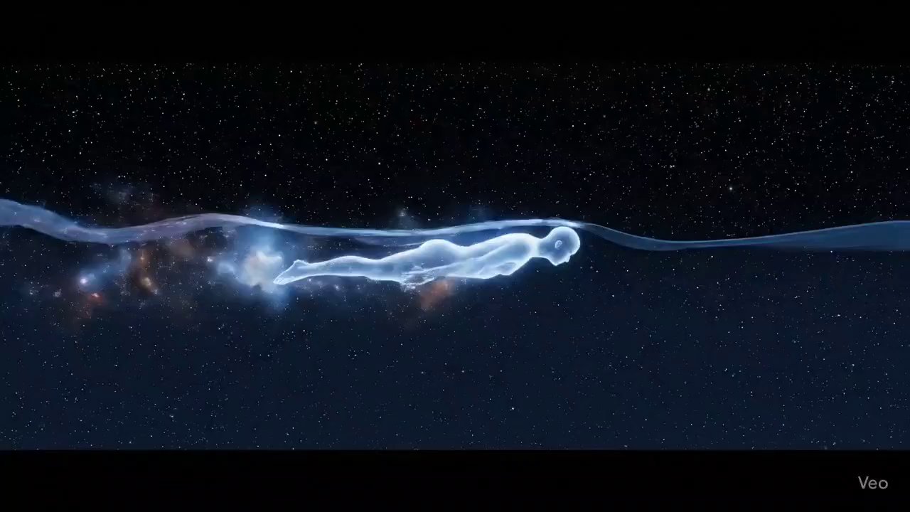Cosmic Swimmer: Star-Tide Journey Through the Void