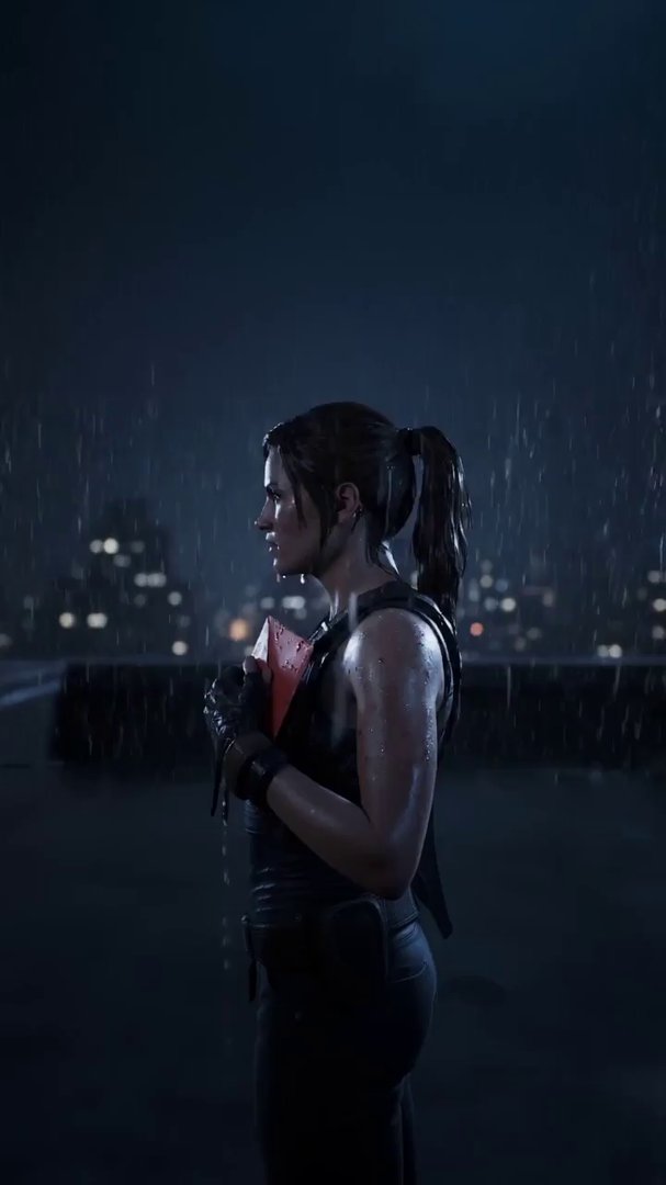 Profile shot of Lara receiving the envelope
Close...