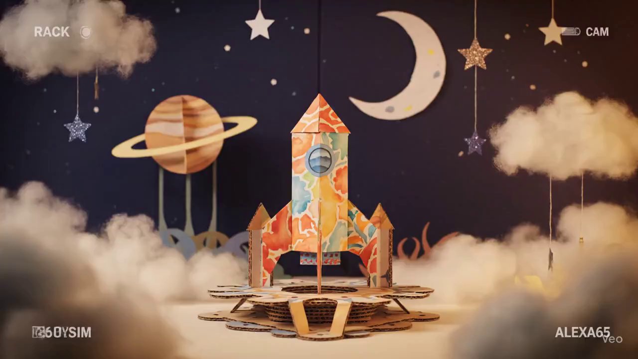 Paper Rocket's Dream Flight: Watercolor Journey