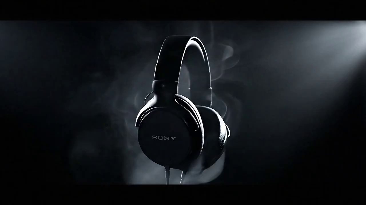 Cinematic Sony Headphones: Mid-Air Elegance