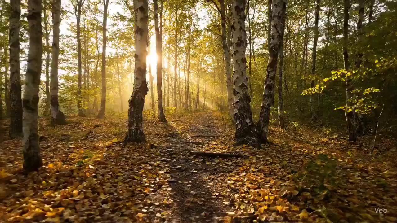 Golden Hour Walk – Through the Birch Path
