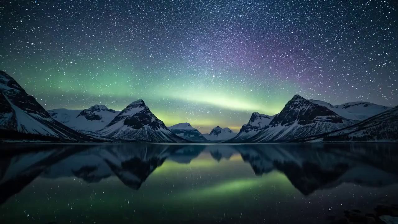 Northern Lights Dance Over Mirror Fjord