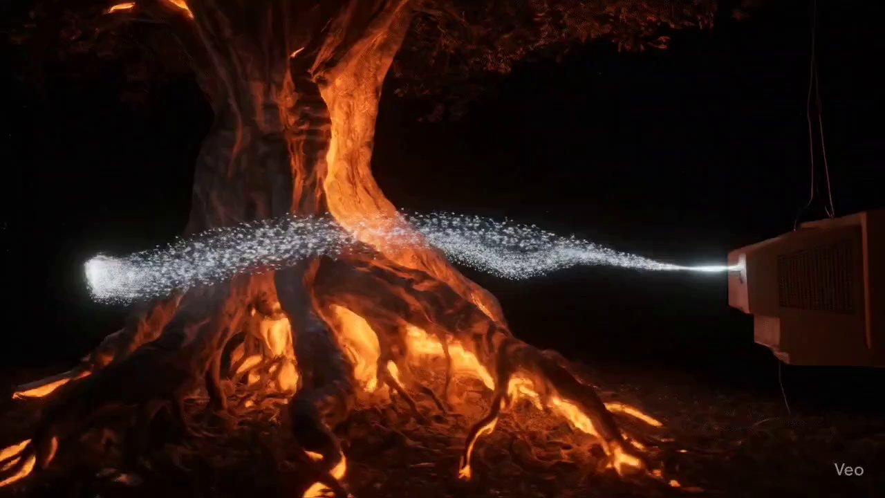 Ancient Root Meets Future Scan: Digital Surrealism