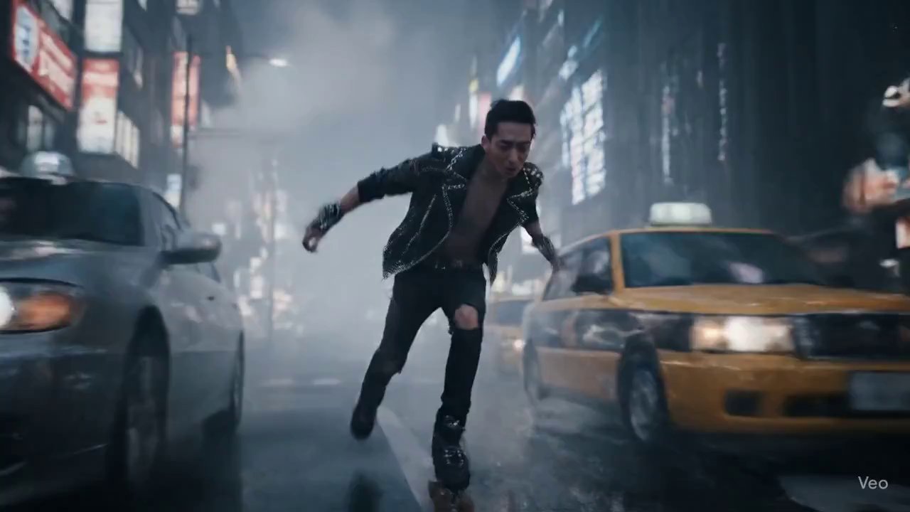 Rebellious Japanese Rocker: Cinematic Street Style