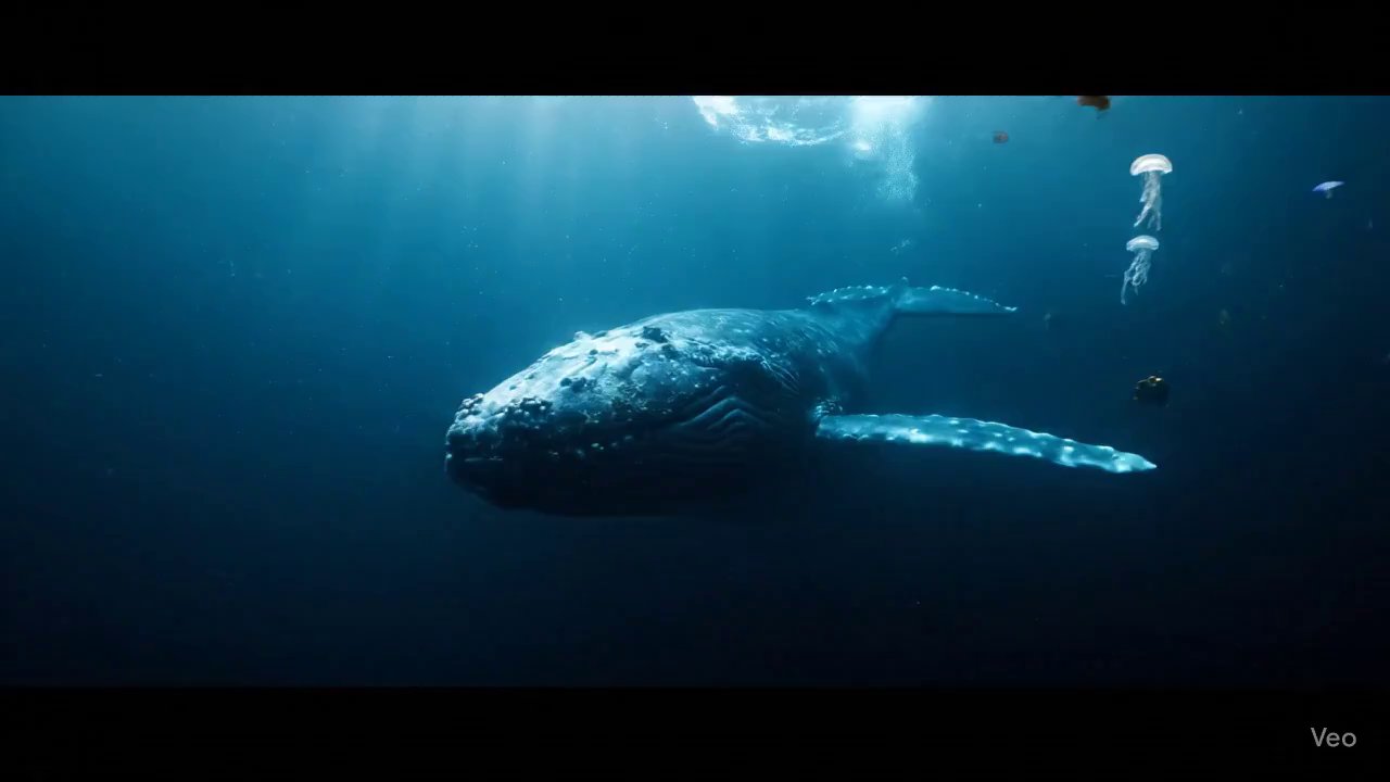 Silent Depths: Humpback Whale Cinematic Journey - Veo 3 AI video prompt thumbnail