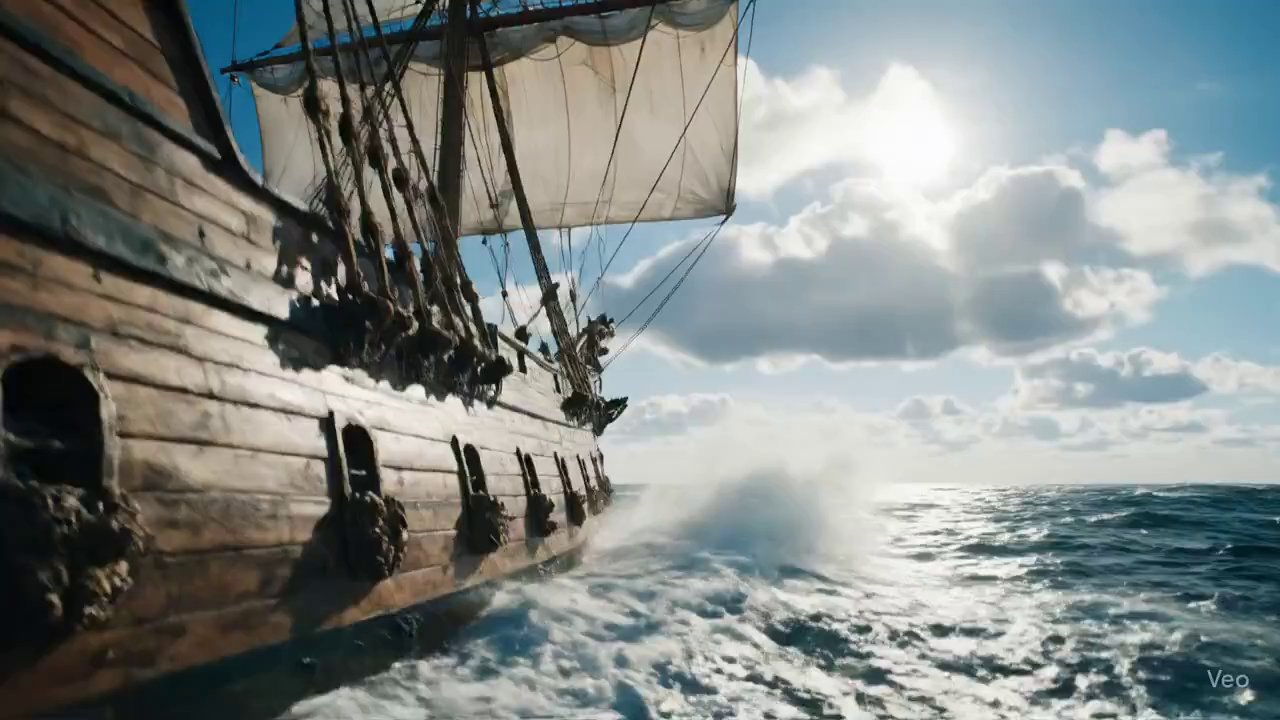 Epic Tall Ship Adventure: Cinematic Ocean Voyage - Veo 3 AI video prompt thumbnail