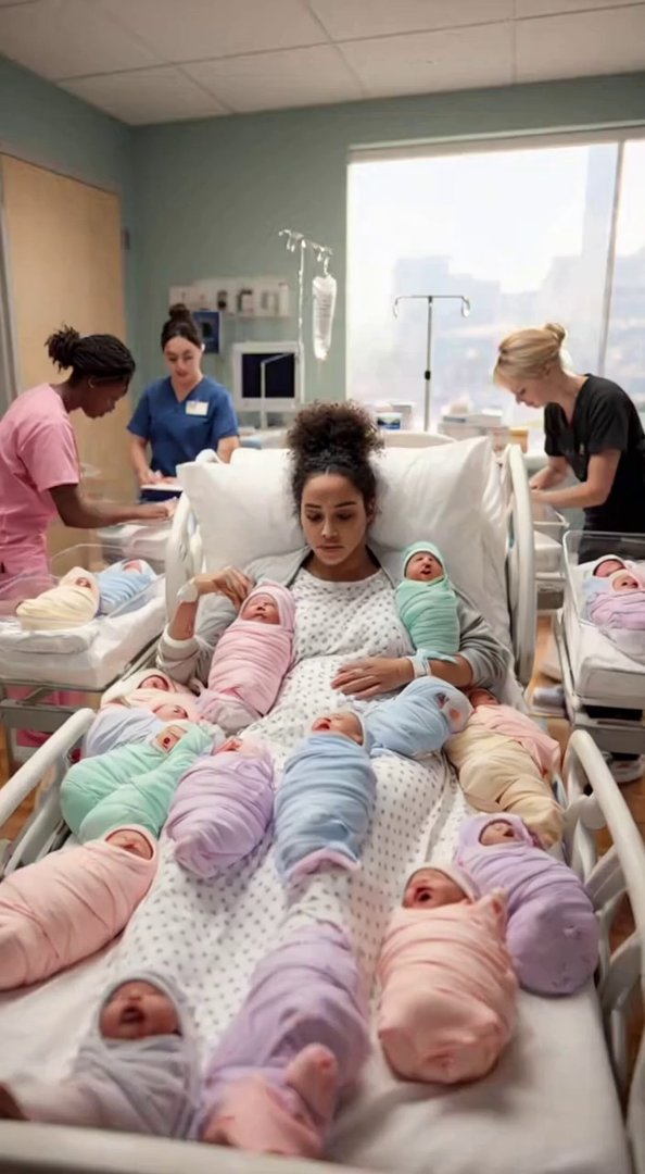 [Sora 2] {
  "prompt": "A hyper-realistic 9:16 vertical animation inside a modern hospital maternity ward. A... - Veo 3 AI video prompt thumbnail