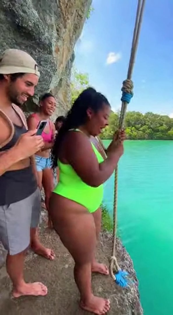 [Sora 2] {
  "title": "Swing of Destiny 💦",
  "description": "A hilarious summer cliff jump gone wrong — co... - Veo 3 AI video prompt thumbnail