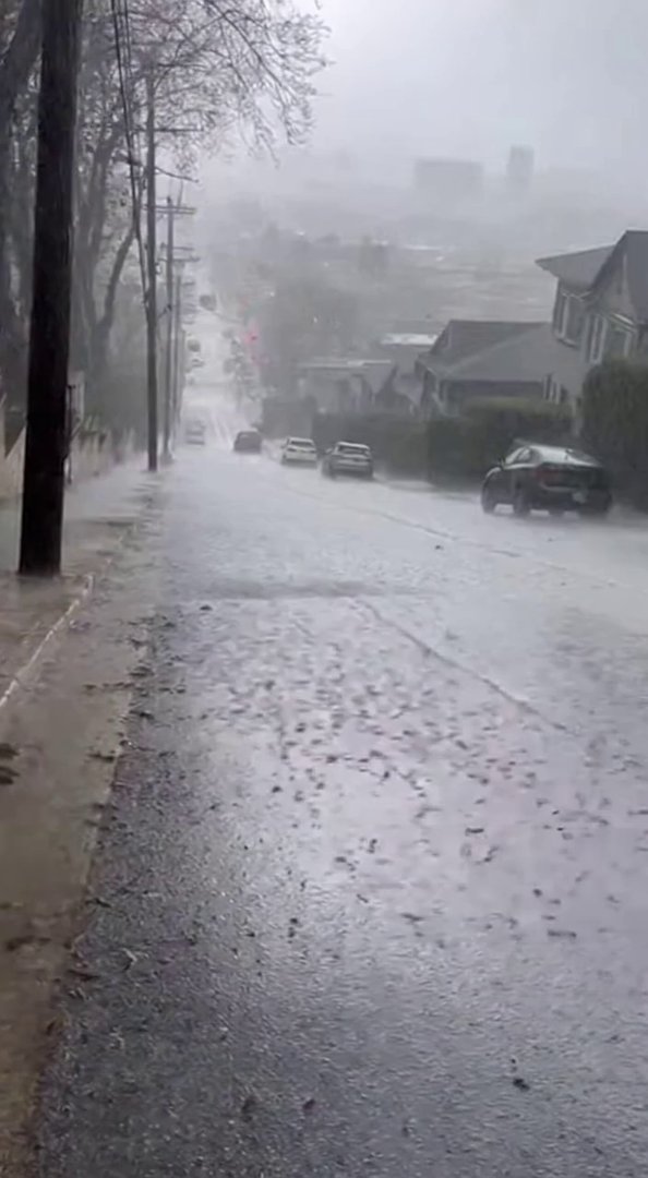 [Sora 2] {
  "prompt": "Create a ten second hyper realistic handheld video on a steep downhill street during... - Veo 3 AI video prompt thumbnail