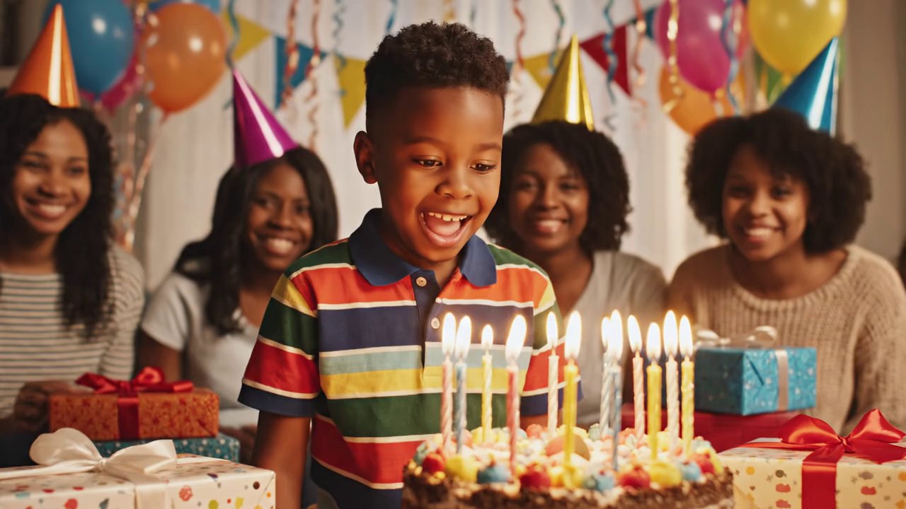 Milan celebrating birthday, vrolijk en warm atmosp... - Veo 3 AI video prompt thumbnail