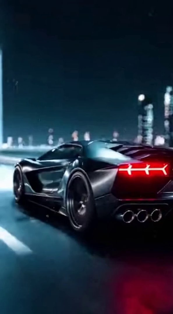 [Sora 2] *Une supercar de luxe noire de dernière génération roule de nuit sur une autoroute futuriste. Le véh... - Veo 3 AI video prompt thumbnail