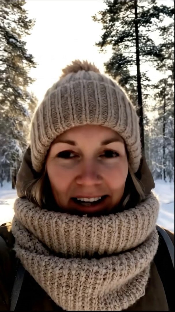 Create an 8-second final clip using the SAME woman...