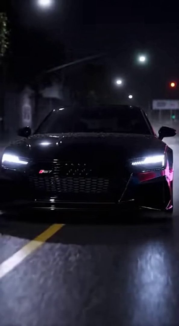[Sora 2] **“Vidéo ultra réaliste, style TikTok auto très viral. Une Audi RS7 Sportback 2025 noire, full black... - Veo 3 AI video prompt thumbnail