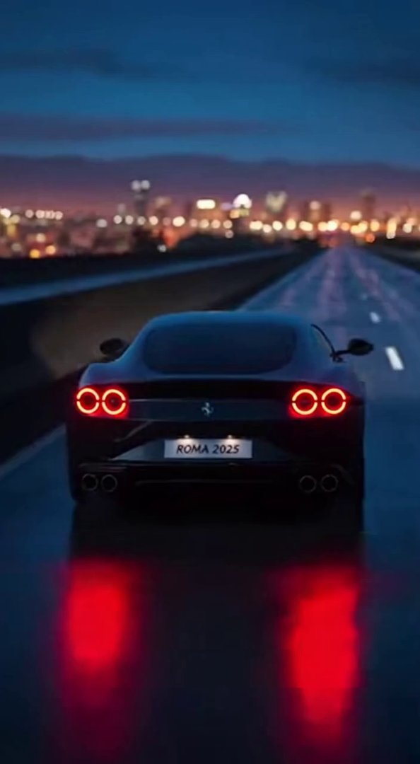 [Sora 2] Vidéo cinématographique hyper réaliste, AUCUN CARTOON, montrant la Ferrari Roma 2025 noire désormais... - Veo 3 AI video prompt thumbnail
