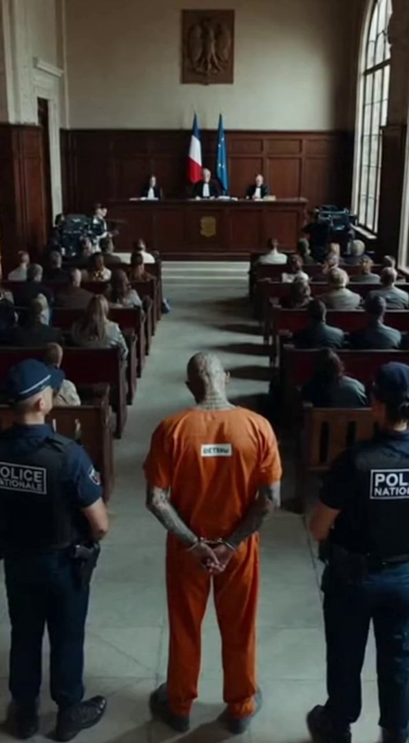 [Sora 2] Scène de tribunal criminel français, style cour d’assises, très réaliste.
Plan large montrant toute... - Veo 3 AI video prompt thumbnail