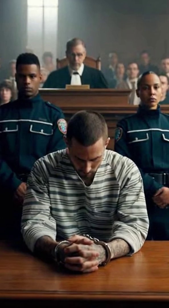 [Sora 2] A wide cinematic shot inside a realistic French courtroom, full audience visible on wooden benches, ... - Veo 3 AI video prompt thumbnail