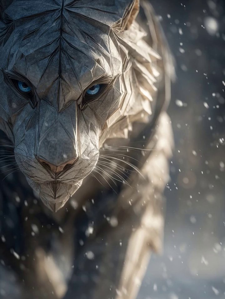 Majestic White Tiger Emerges from Mist-Shrouded Forest