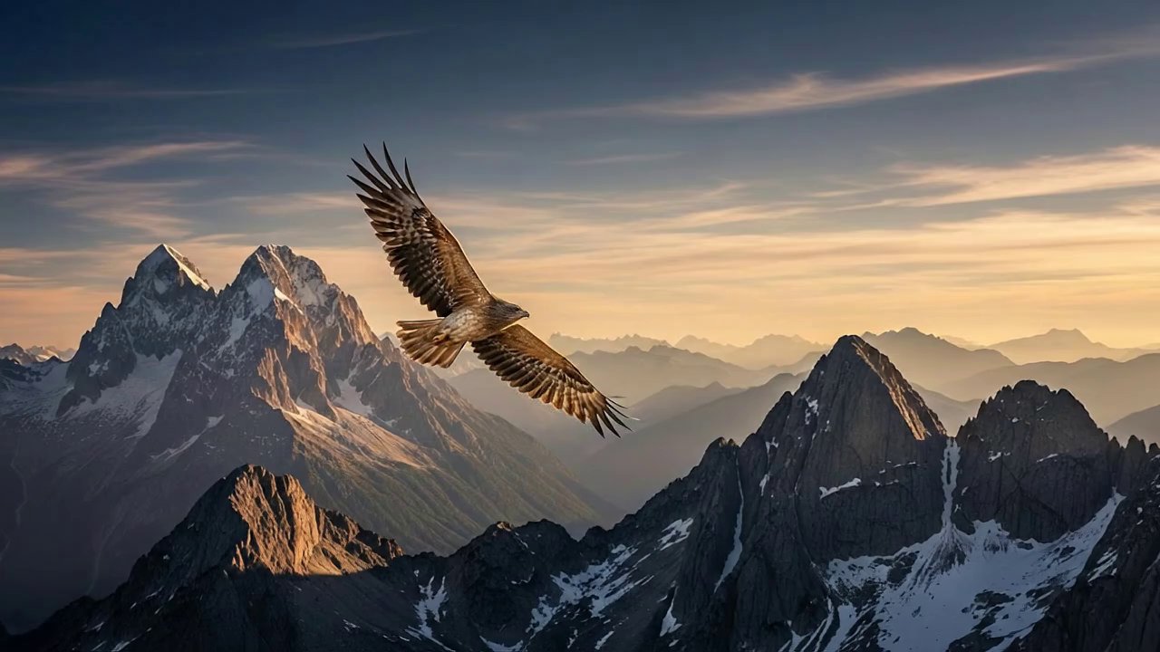 vogel die vliegt in de bergen