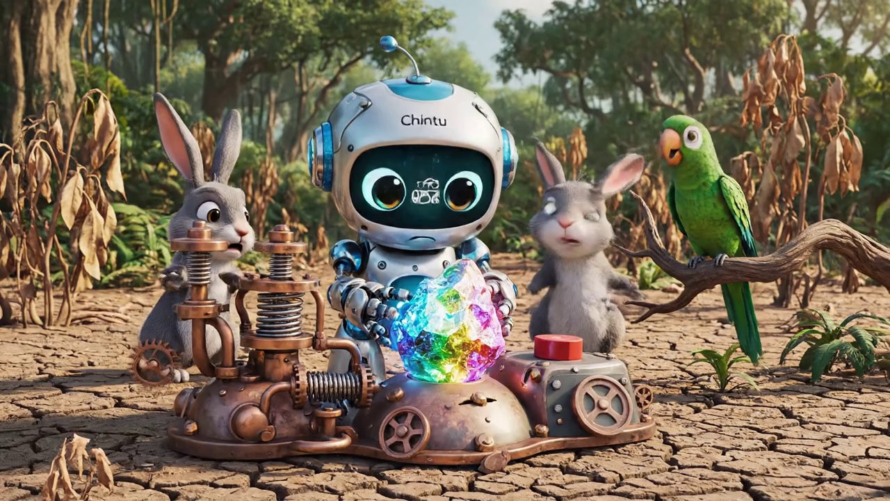 [Veo 3.1 Fast] Story Title: “चिंटू रोबोट और जादुई जंगल” Story Script : एक छोटे से शहर में चिंटू नाम का प्यारा रोबोट रहता था। 🤖 चिंटू बहुत जिज्ञासु था और उसे नई चीजें सीखना बहु - Veo 3 AI video prompt thumbnail