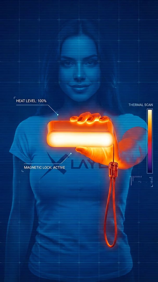 [Veo 3.1 Fast] A high-end cinematic 4K CGI technical animation starting from the provided thermal-vision image. The camera performs a slow, clinical zoom-in on the MagHeat 5.0 - Veo 3 AI video prompt thumbnail