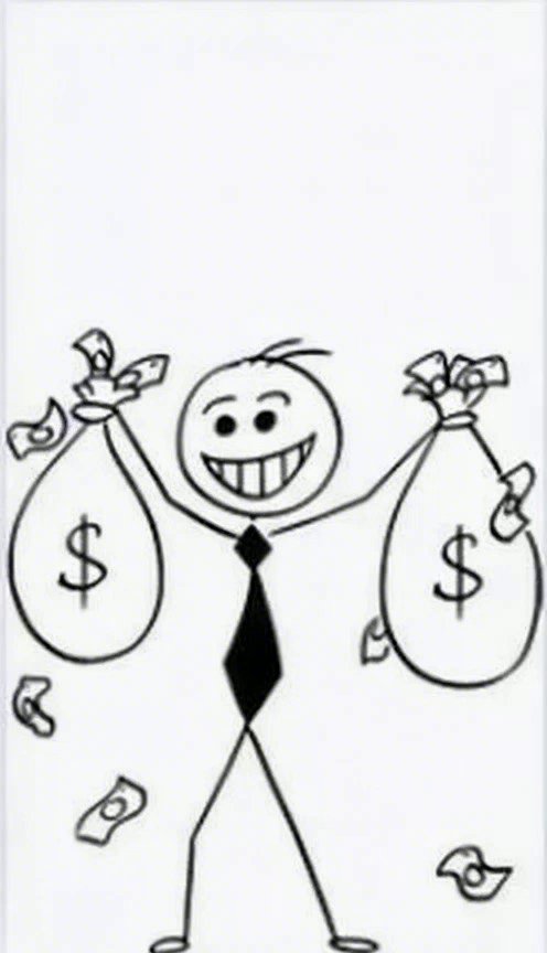 [Seedance 1.5 Pro] Stick figure celebrating with cash