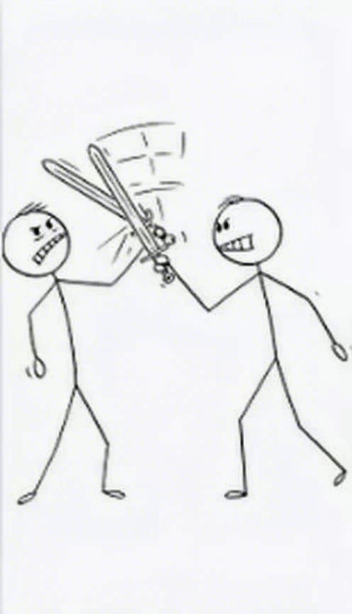 [Seedance 1.5 Pro] The two stick figures are fighting and one is getting beat up byt the other - AI video prompt thumbnail