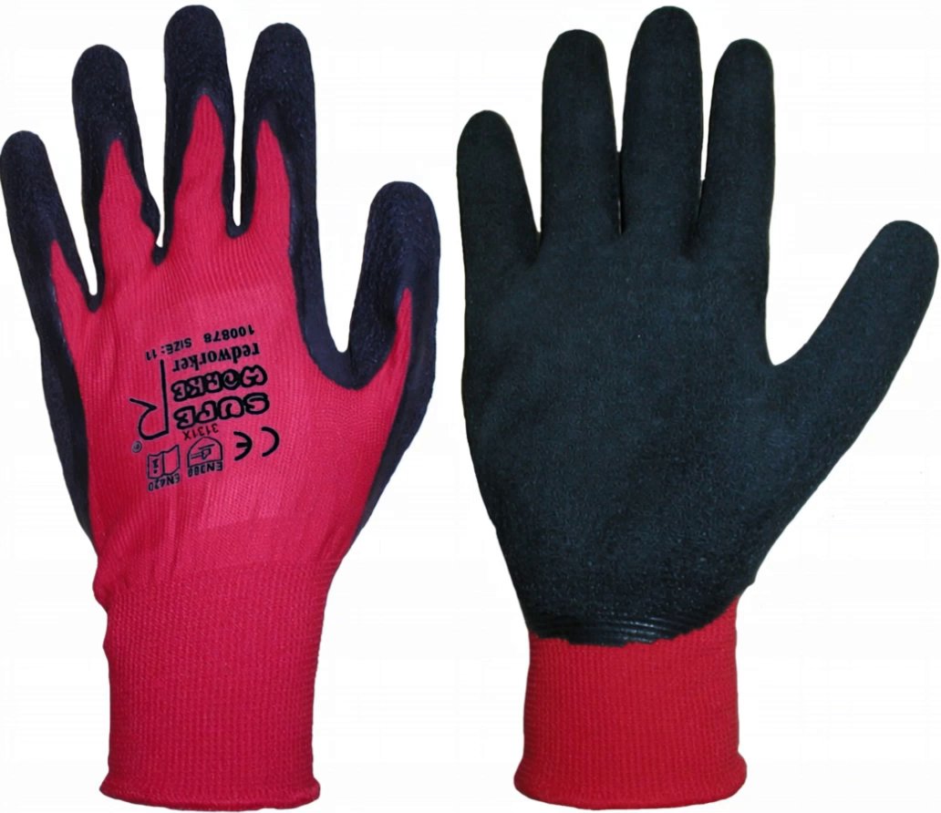 [Kling 3.0] Create a photorealistic 16:9 product advertising video using the uploaded SUPER WORKER® redworker glove image as the exact visual reference. Show a construction - AI video prompt thumbnail