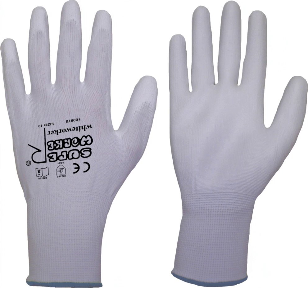 [Kling 3.0] Create a photorealistic 16:9 product advertising video using the uploaded SUPER WORKER® whiteworker glove image as the exact visual reference. Show a worker wea - AI video prompt thumbnail